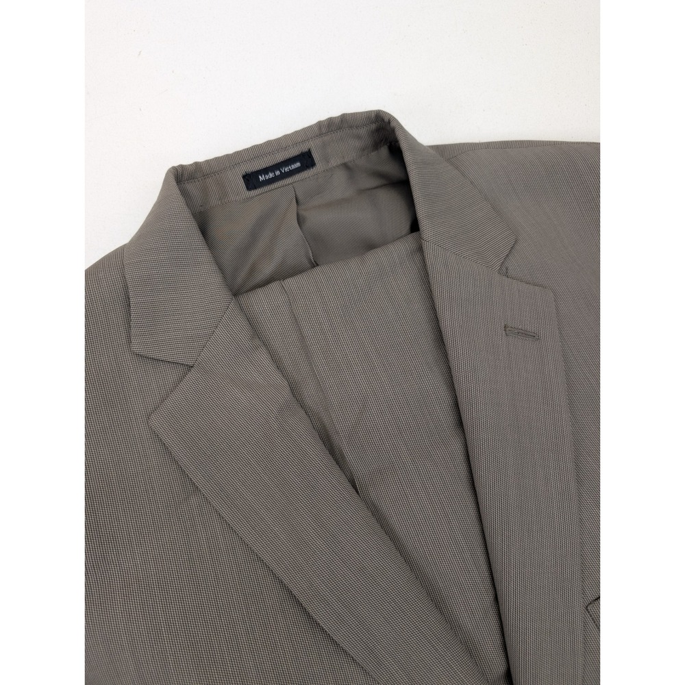 Pronto Uomo Beige Wool Blend Two Piece Suit Set Mens 48L Long Jacket 42 Waist